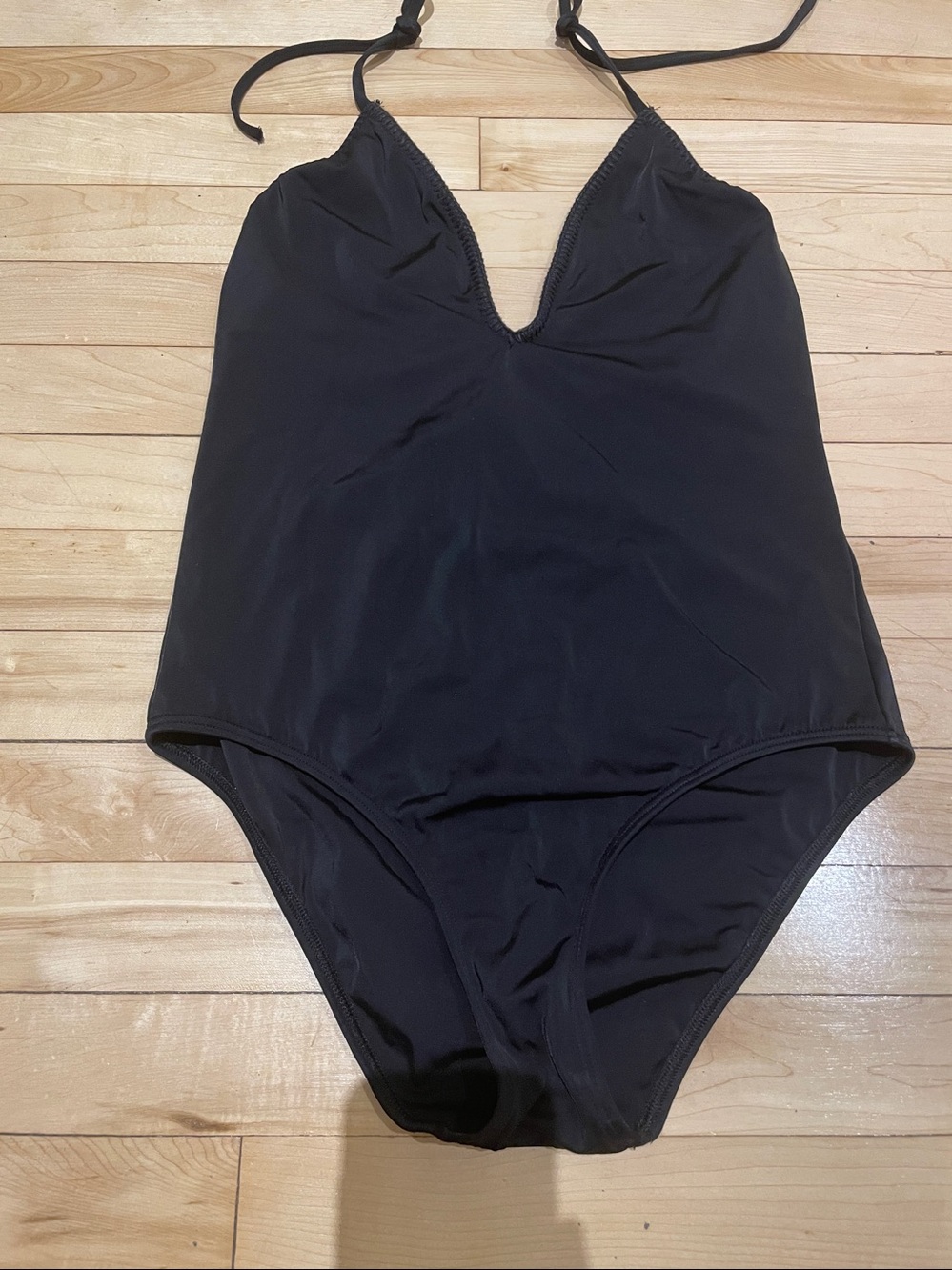 Victoria's Secret Black Halter V-Neck One-Piece Swimsuit